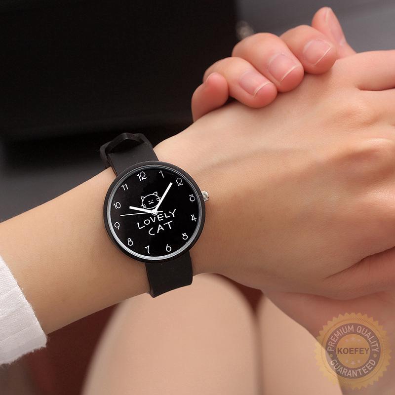 Jam Tangan Quartz Analog Motif Kucing Lucu untuk Wanita Jam Tangan Quartz Analog Motif Kucing Lucu untuk Wanita
