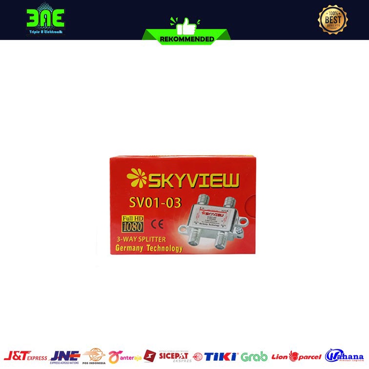 Skyview Splitter 3 Way 5-2400 Mhz Untuk Parabola Antena TV UHF