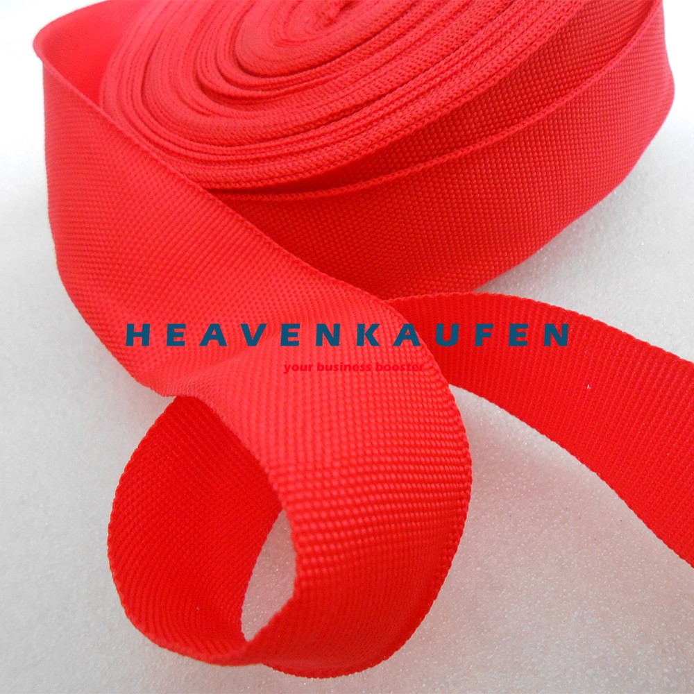 Bisban Pelipit / Webbing PCR Warna Merah Lebar 3,8 cm Harga Per Rol