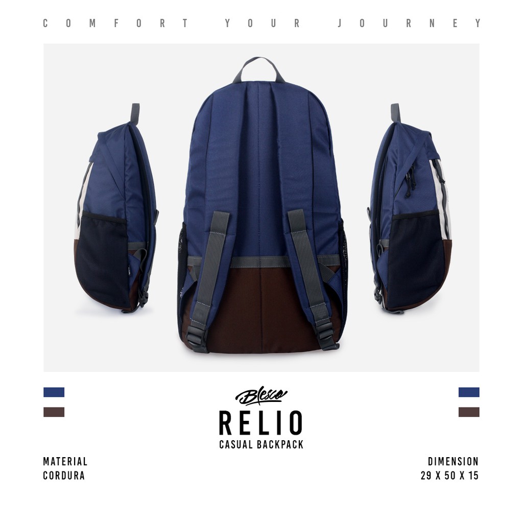 Tas Punggung Pria Warna Navy - Blesco Relio Tas Kuliah Casual milenial