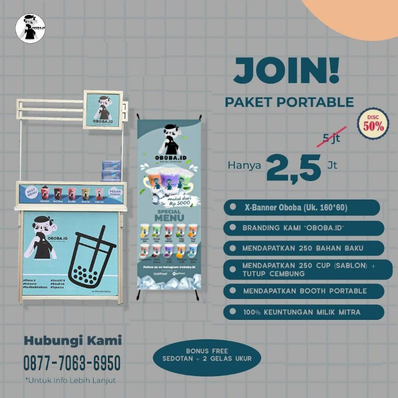 

Paket Usaha Franchise Minuman Murah OBOBA.ID