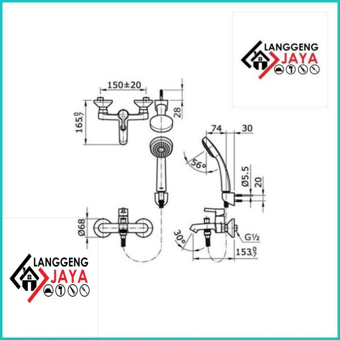 Promo Toto Tx471Spn Plano Kran Mixer Set Langgeng-