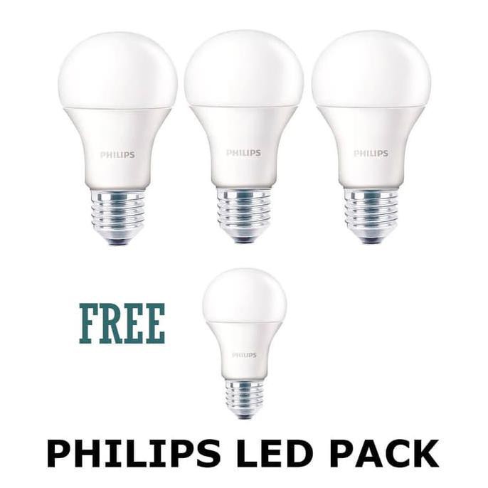 Lampu LED Bulb PHILIPS 8W Paket 3 Free 1 - 8 W Watt 8Watt