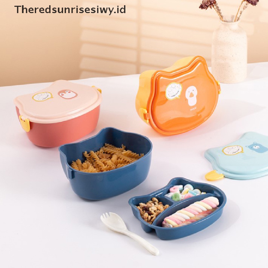 # Alat Rumah Tangga # Kotak Makan Siang Bento 2 Lapis Motif Kartun Untuk Anak-Anak