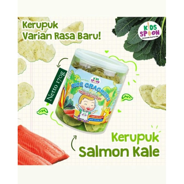 Kids Spoon Kerupuk Salmon Kale