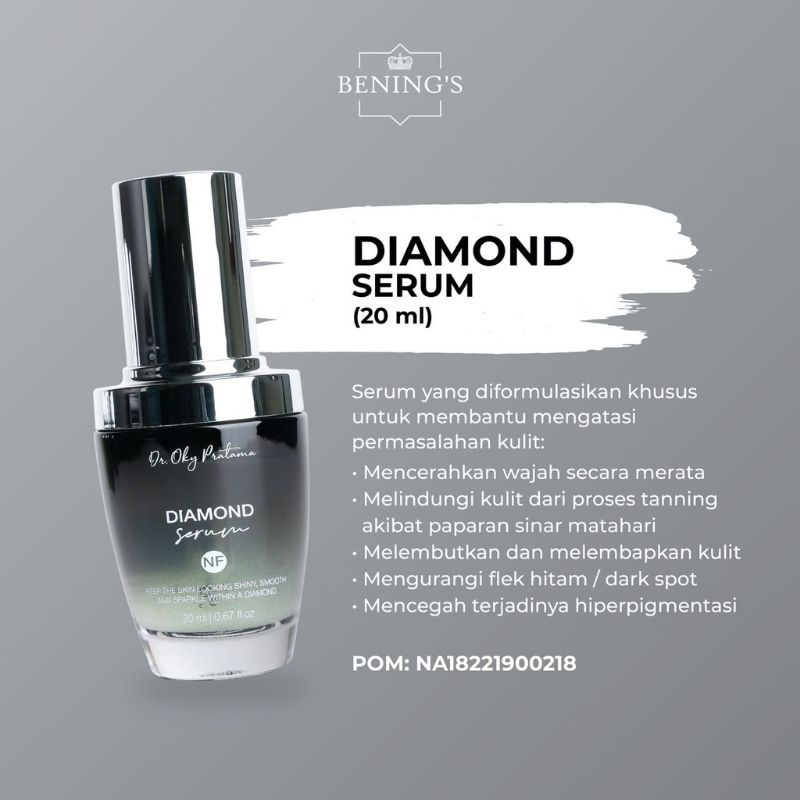 BENING'S SKINCARE PAKET EXLUSIVE/PAKET BRIGHTENING/PAKET ACNE ORIGINAL BY DR. OKY PRATAMA-DIAMOND SERUM