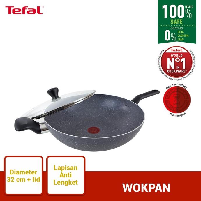 Tefal Natura Wokpan 32cm+ lid Wajan Anti Lengket
