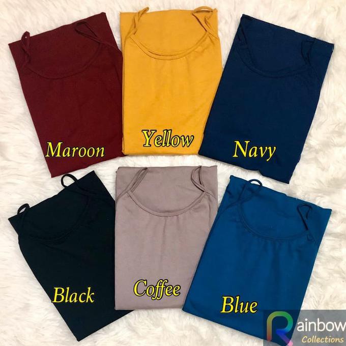 Top Product Dress Tanktop Wanita Maxi Polos Atasan Cewek You Can See Spandex Soft - Yellow Top