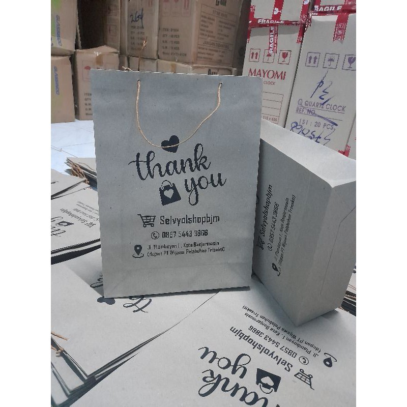 

Sablon paperbag coklat 24x20x8