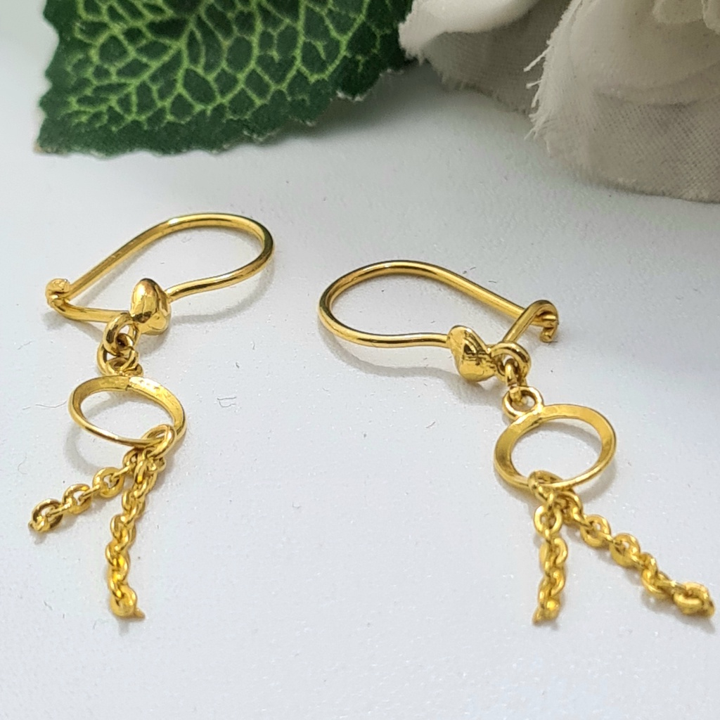 Anting Kait Emas Muda Bandul Rantai