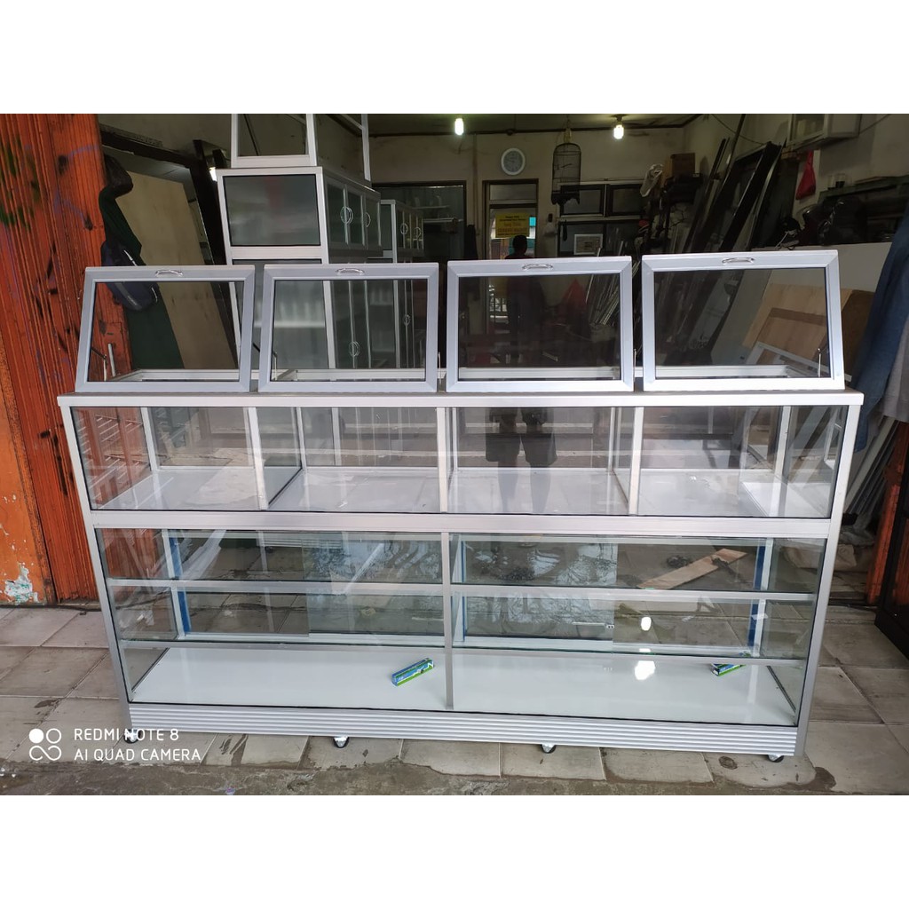 Etalase Beras Plus Warung Serbaguna Silver - FREE Onkir Khusus Jabodetabek