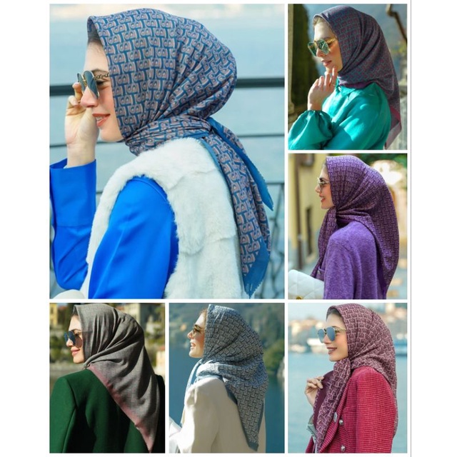 BIMU VOILE SQUARE MONOGRAM SCARF BUTTONSCARVES