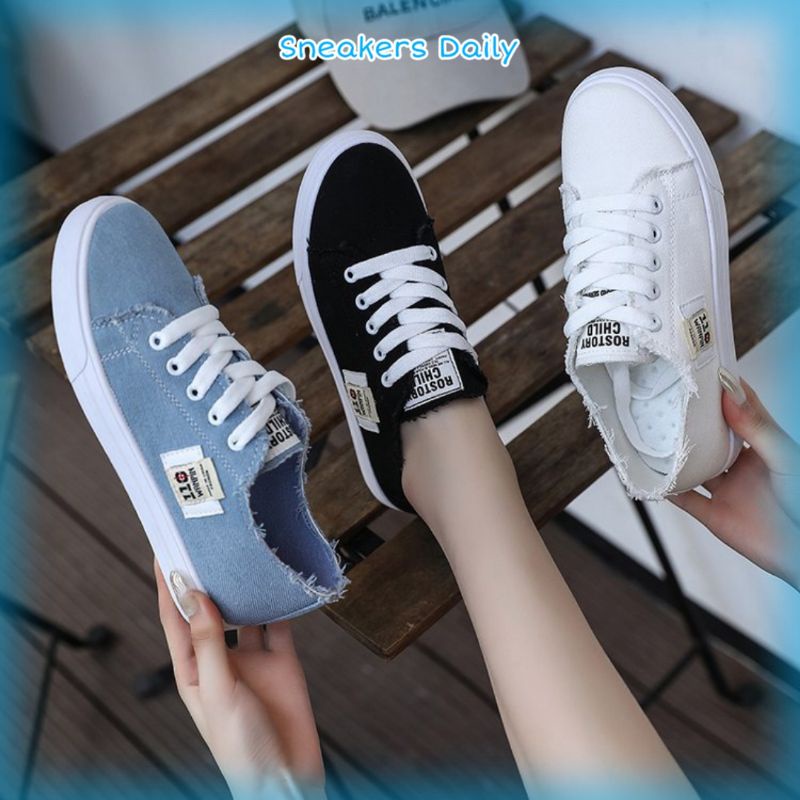 COD Sneakersdaily 9927 Sepatu Sneakers Kanvas Wanita Import Sepatu Trend Korea