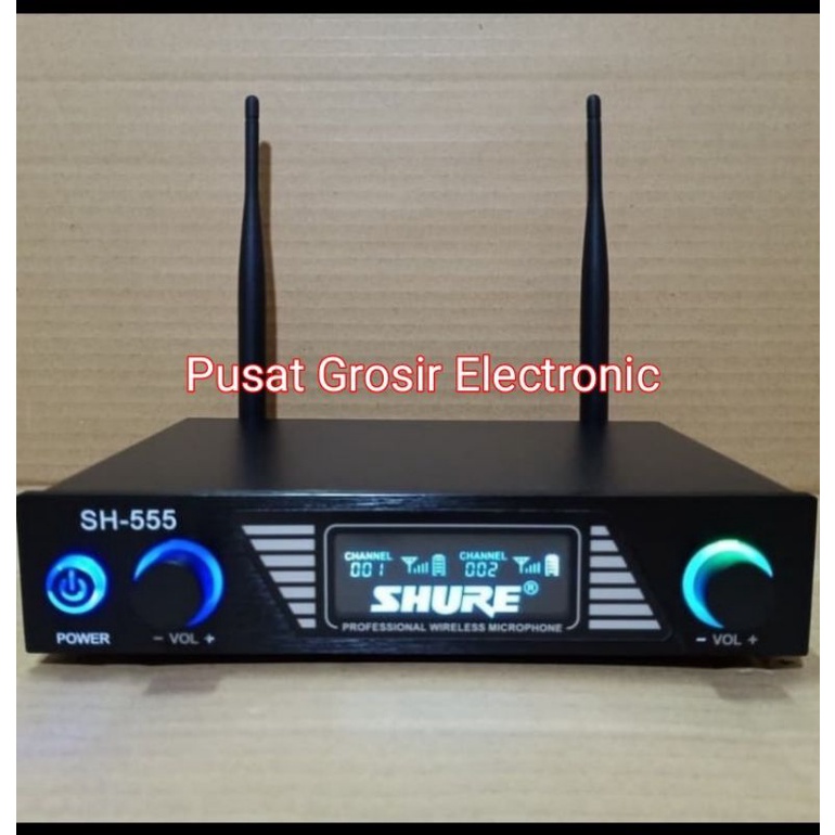 MIC WIRELESS SHURE SH 555 DOUBLE MIC HANDLE  MICROPHONE  SHURE SH555