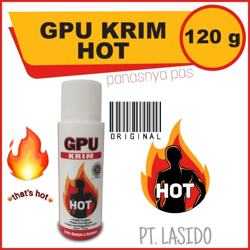 Caplang GPU Krim Hot 120gr - krim pijat urut merah hot panasnya pas