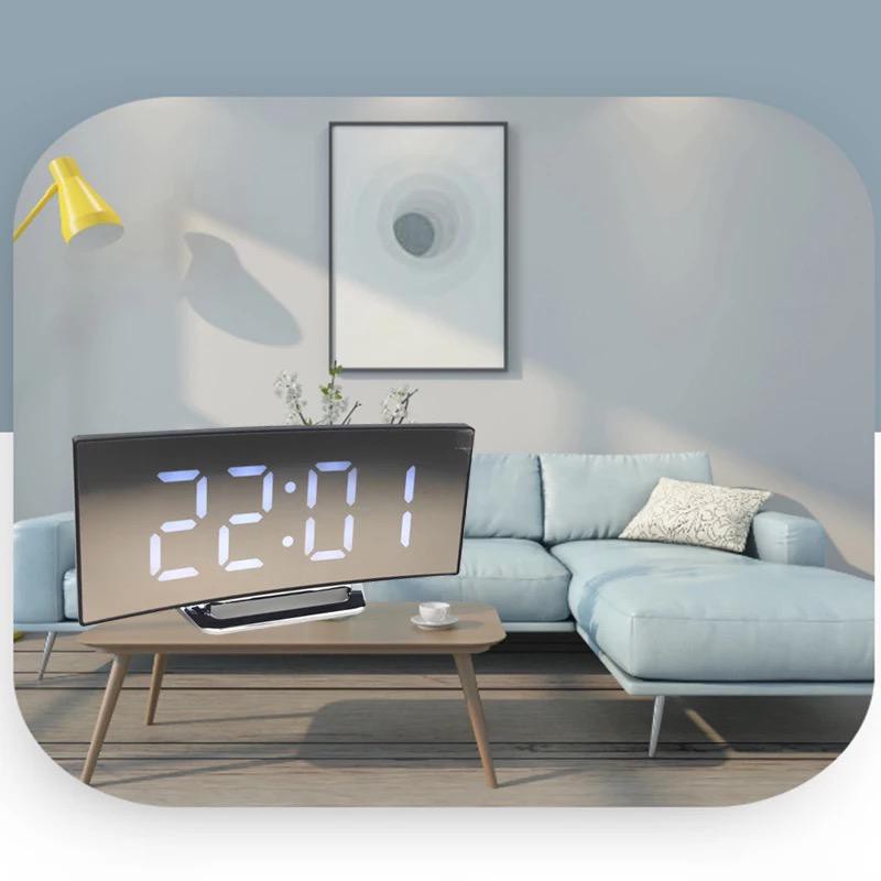 Jam Meja Digital Led Weker / Digital Alarm Clock Dekorasi Rumah Mirror 6507 DT-6507 WHITE