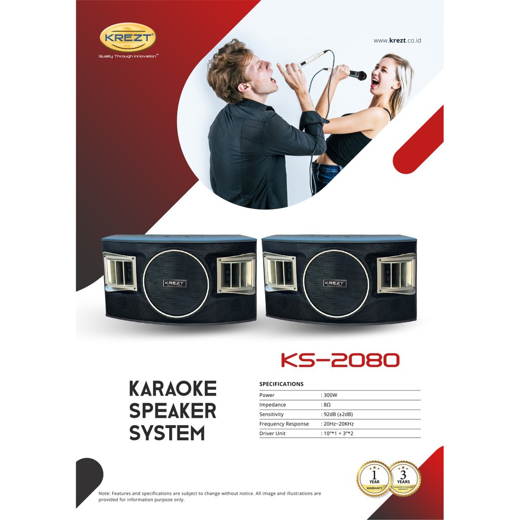 KARAOKE SPEAKER SYSTEM KREZT KS-2080 | PASSIVE SPEAKER