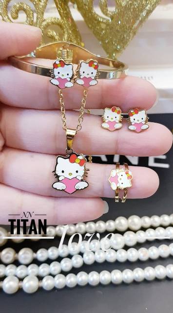 Titanium set perhiasan anak 1915j