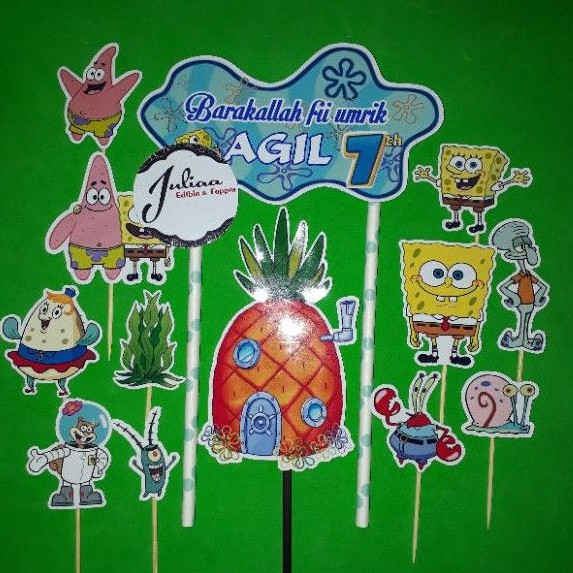 topper cake tema spongebob