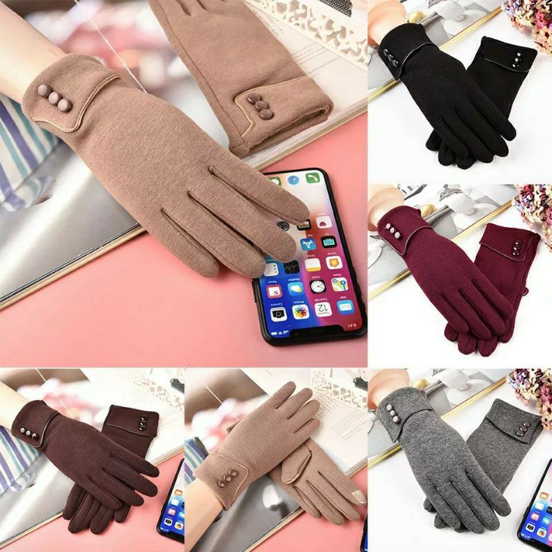 Sarung tangan motor Touch screen/winter gloves import korea kancing musim dingin cewek fashion