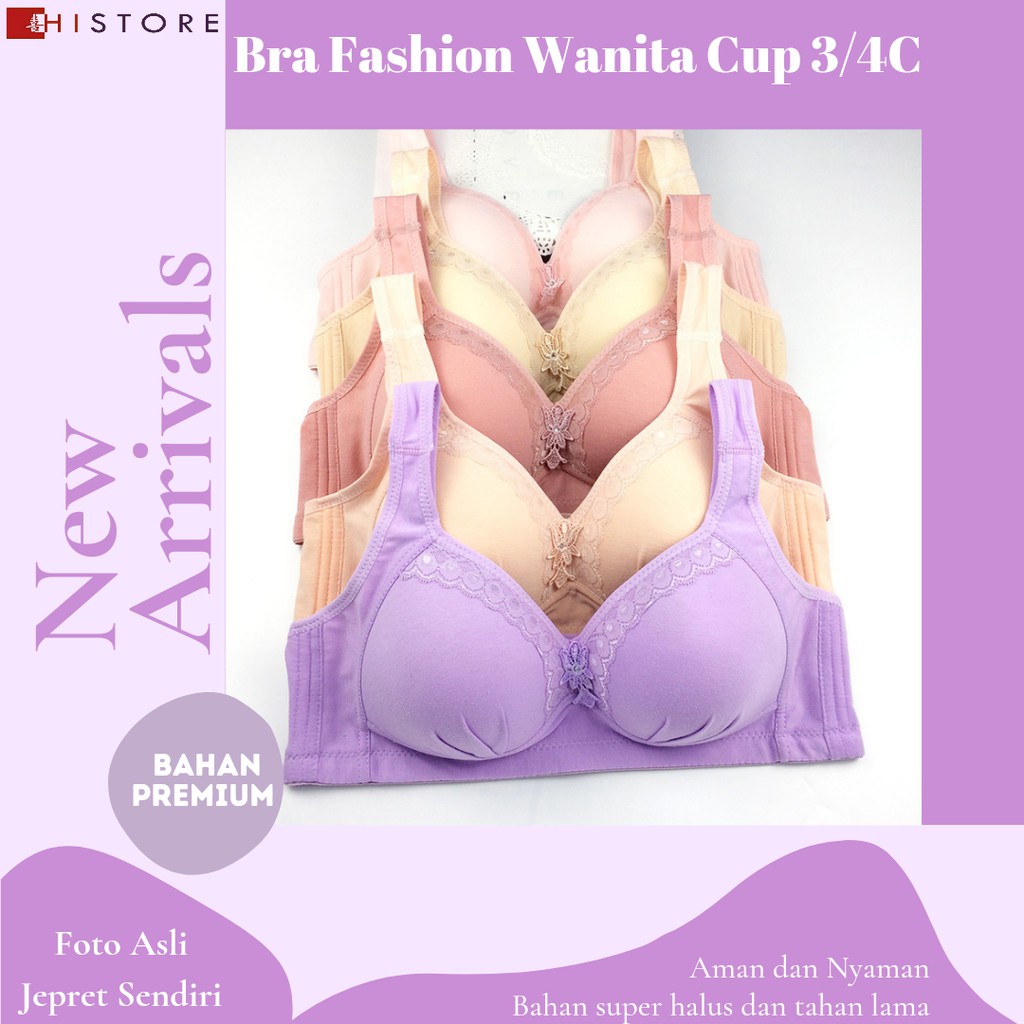 [HI]Bra BH JUMBO CUP 3/4C Fashion Wanita Bra wanita Premium Busa Tipis Tanpa Kawat Sangat Nyaman 180