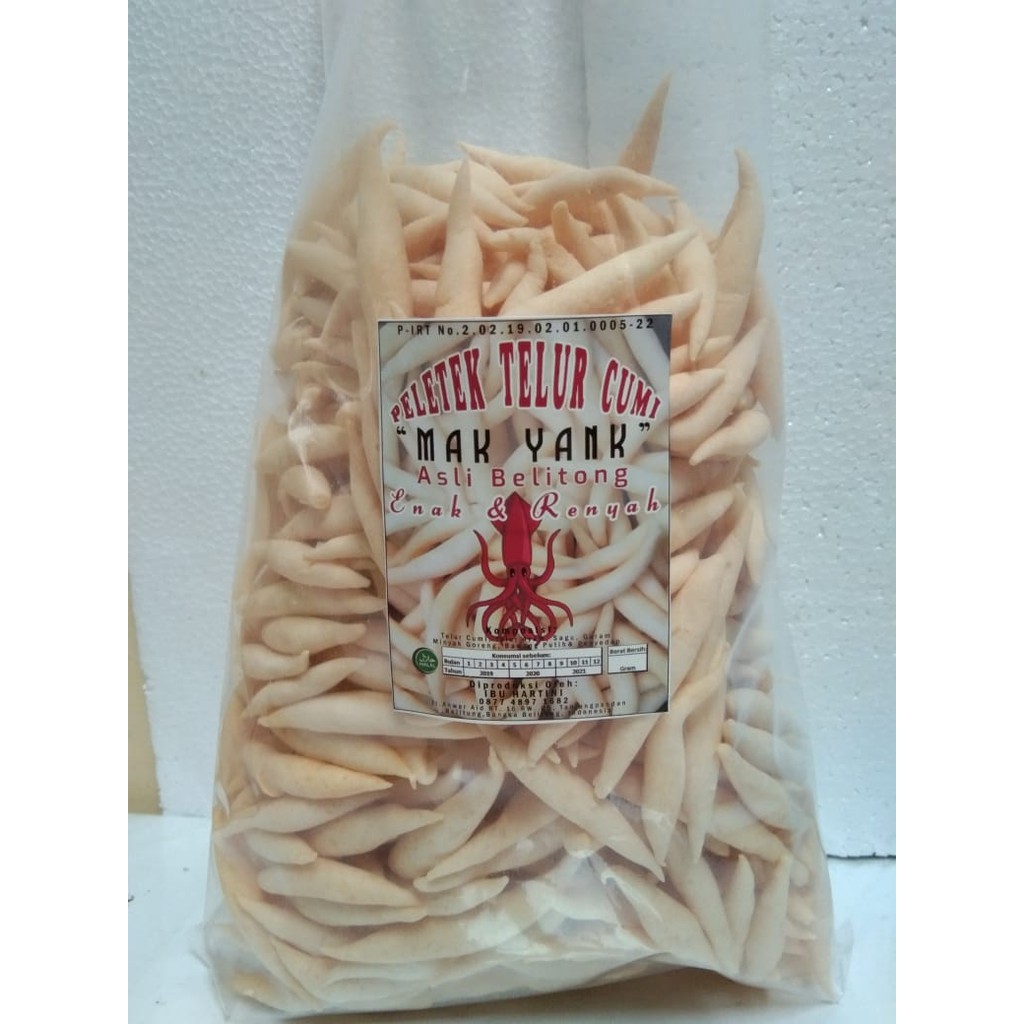 

Peletek Telur Cumi Mak Yank / oleh-oleh khas Belitung asli (besar/500gr)