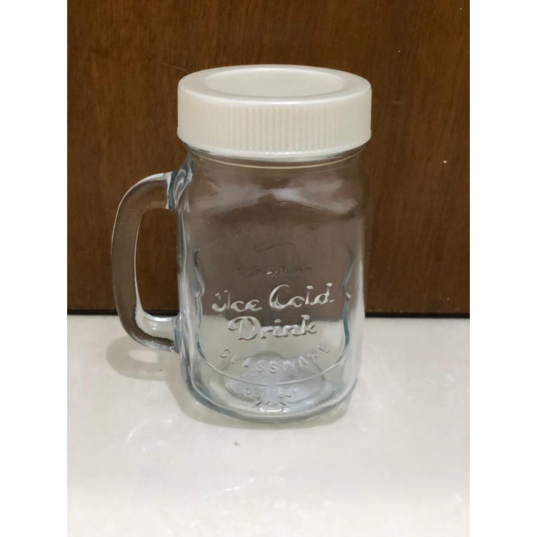 Harvest Jar Tutup Plastik/Mug Jar/Gelas Minum/Jar/Gelas Es Teh/Glass