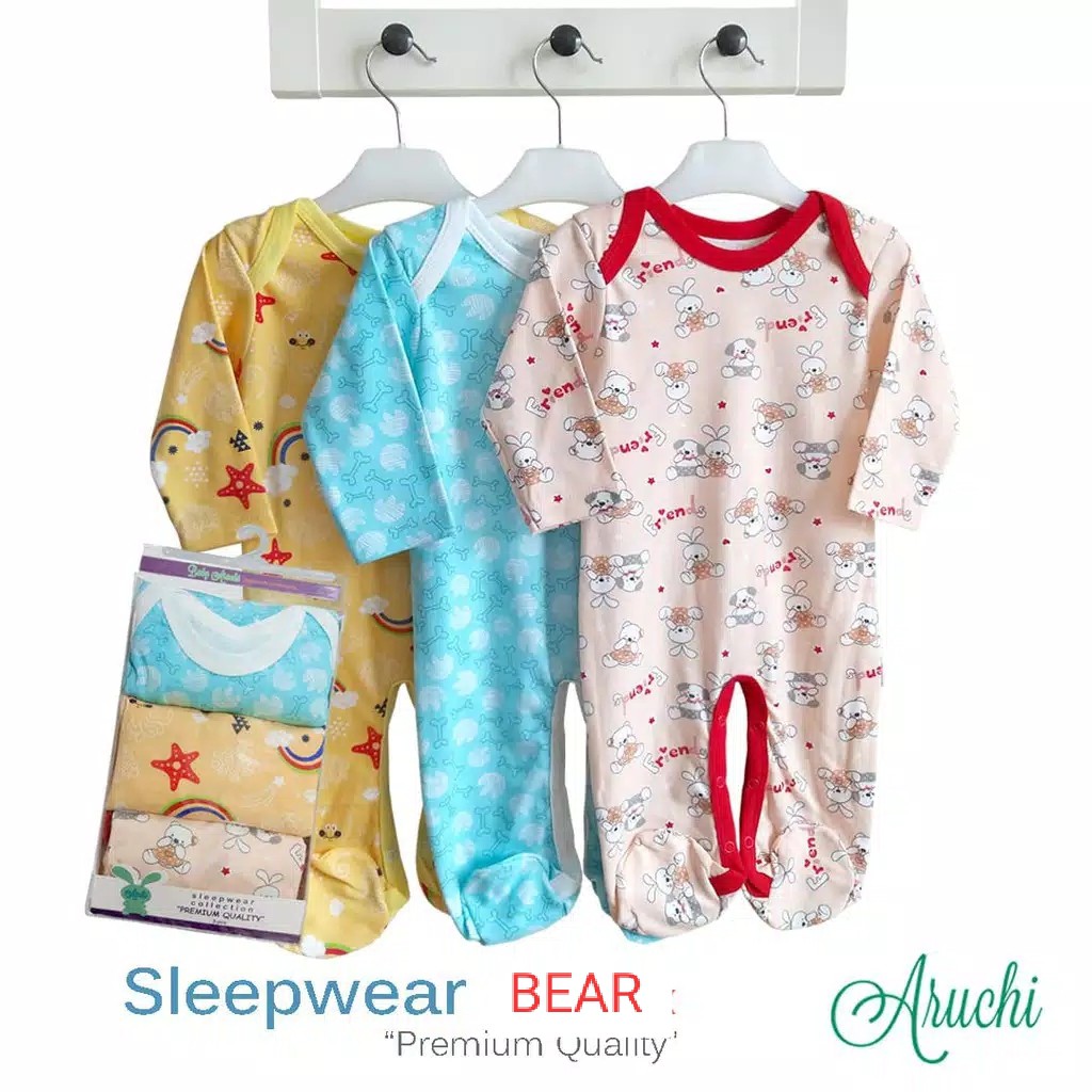 PROMO 7.7 SLEEPSUIT ARUCHI / SLEEPWEAR ARUCHI ( ISI 3 PCS ) SNI