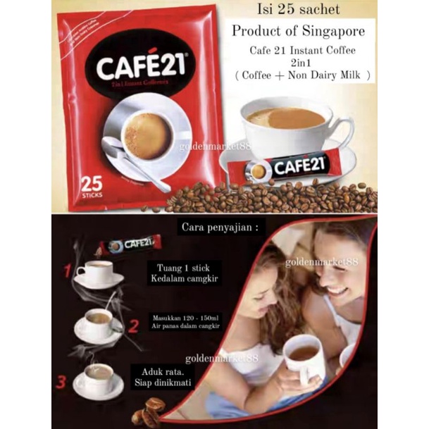 

CAFE 21 CAFE21 2IN1 INSTANT COFFEEMIX NO GULA SINGAPORE