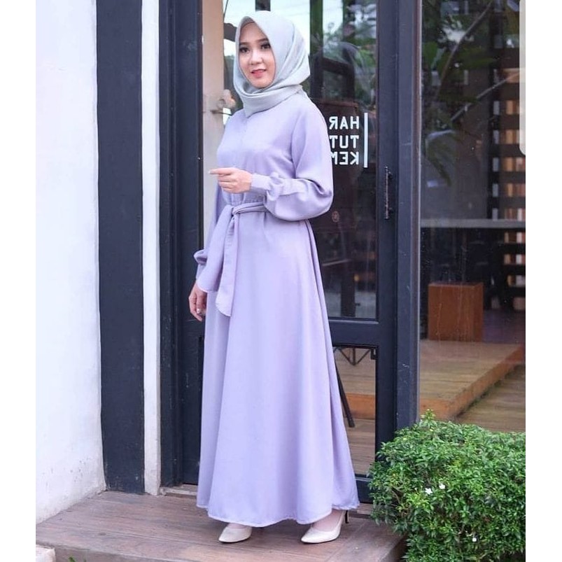 Dahlia Maxi Dress Gamis Baju Panjang Wanita Hijab Casual Modern Gamis