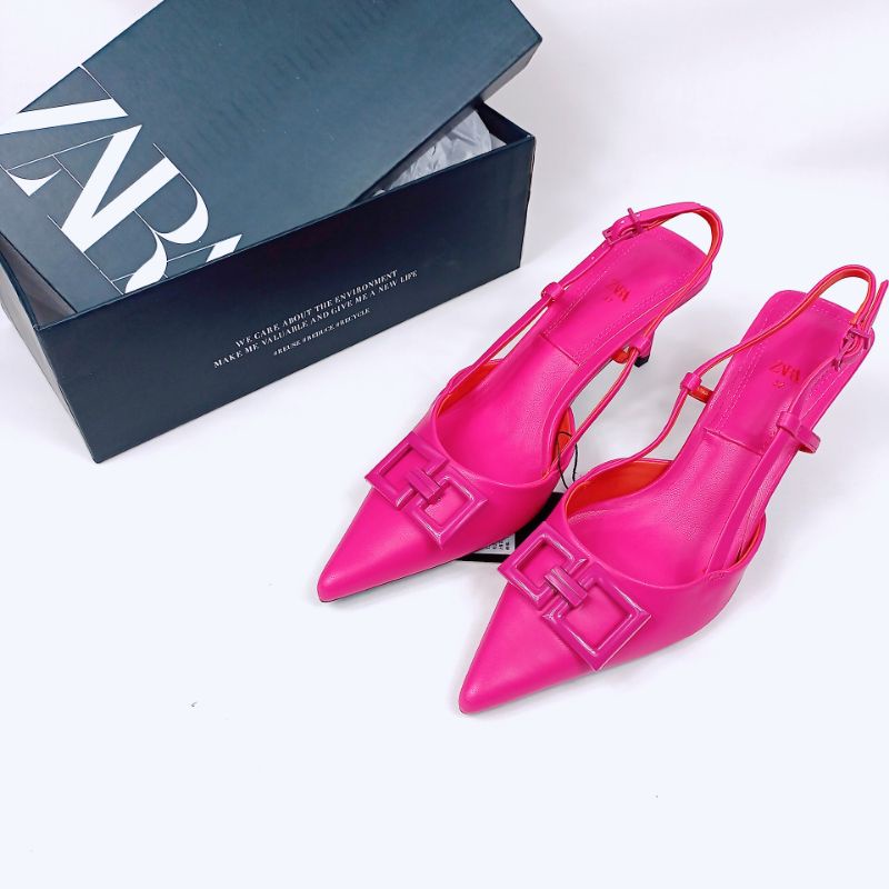 ZR Slingback Pink Heeled Sandal 33202