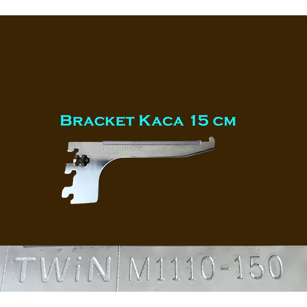Daun Bracket Kaca  15 cm | Siku Rak Kaca Dinding 15 cm | Breket Kaca 15 cm