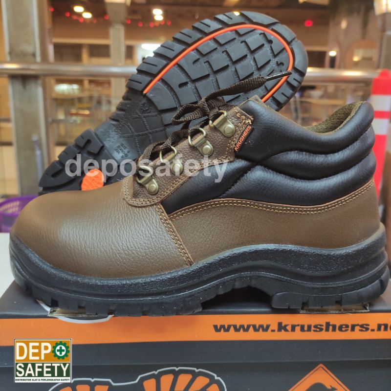 KRUSHERS Sepatu Safety Florida Black Brown - Safety Shoes Florida Hitam Coklat