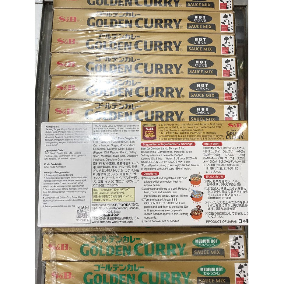 

Best Seller - S&B - Golden Curry Hot/ Kari Jepang (220 Gr)