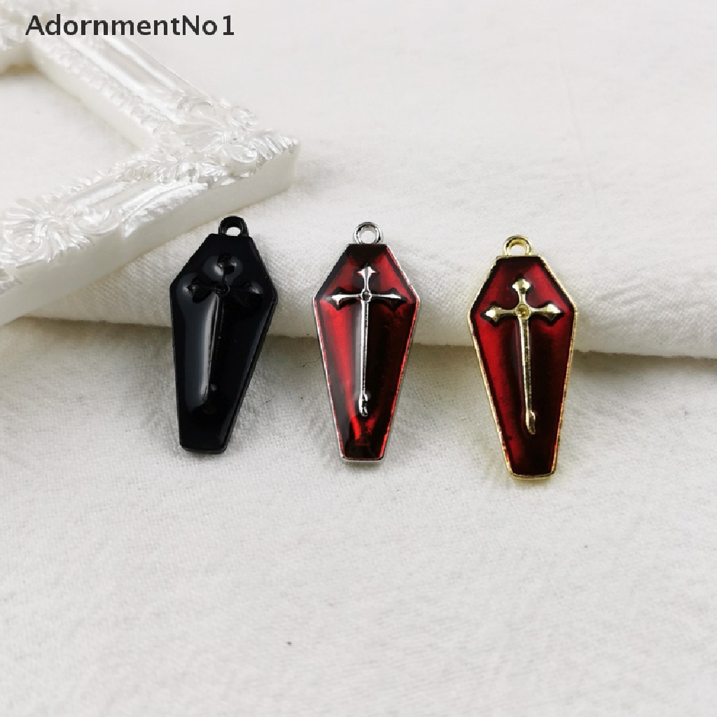 (AdornmentNo1) 10pcs / Set Kalung + Gelang + Anting Tusuk Enamel Bentuk Peti Mati Halloween Gaya Gothic Untuk Wanita