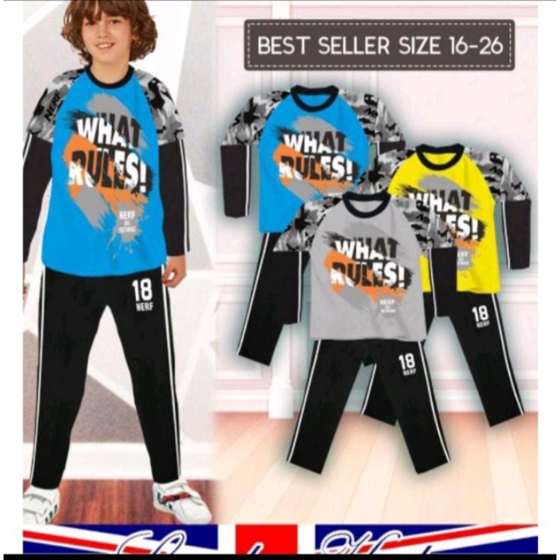 Setelan tangan panjang dan celana panjang London kids 7_8 Tahun