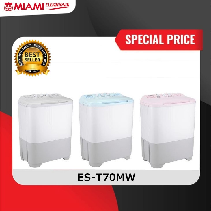 MESIN CUCI SHARP 2TABUNG EST70MW / Twin Tub Super Soakmagic 6.5KG EST 70MW