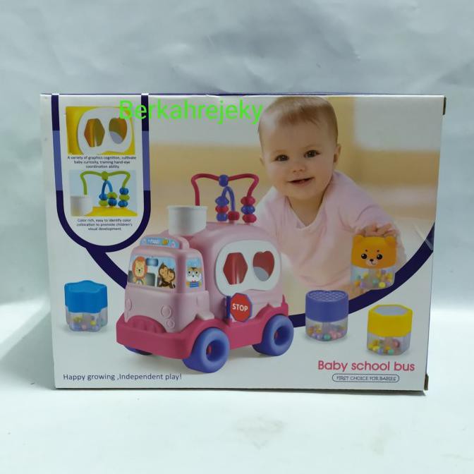 MAINAN EDUKASI ANAK SHAPE SORTING BUS BABY SCHOOL BUS Best Seller