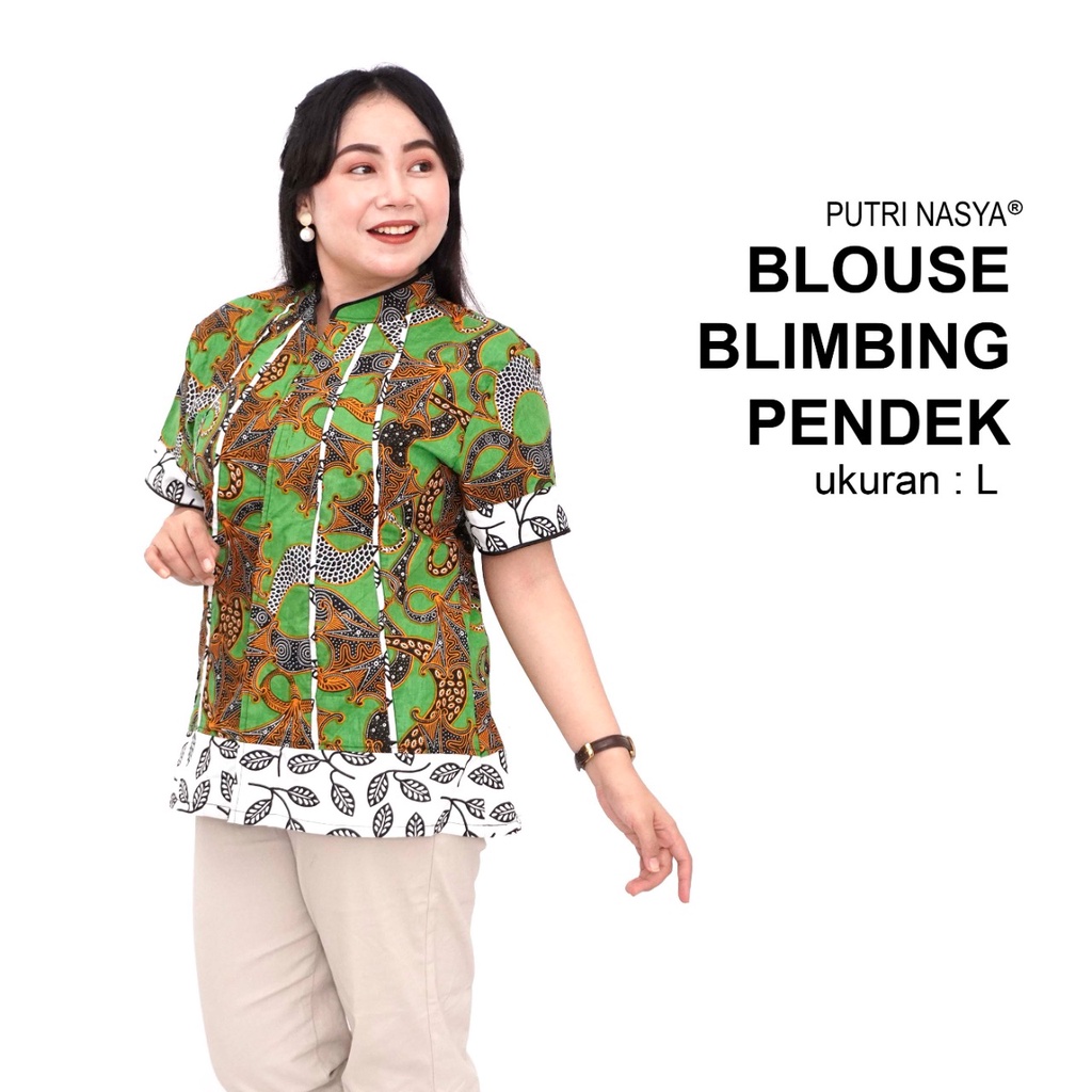 Blouse Big Size Wanita Atasan Batik Jumbo Kerja L-XL-2L-3L-4L-5L-6L-7L Model Blus Jumbo Seragam Batik / Atasan Batik Kantor Formal / Pakaian Batik Kantor Model Kekinian LD 140 Busana Trendy