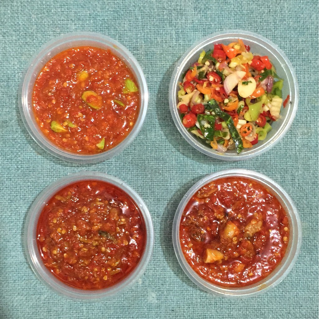 

Sambal Khas Teteh - Sambal Terasi, Sambal Matah, Sambal Cumi, Sambal Teri, Sambal Pete, Cabe Hijau