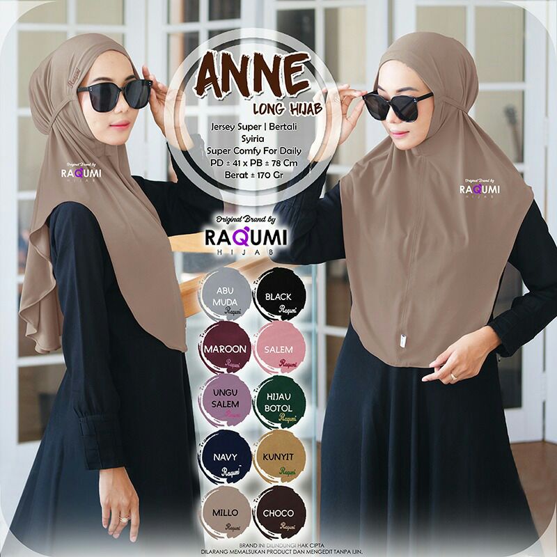 Hijab Instant Anne Original Raqumi