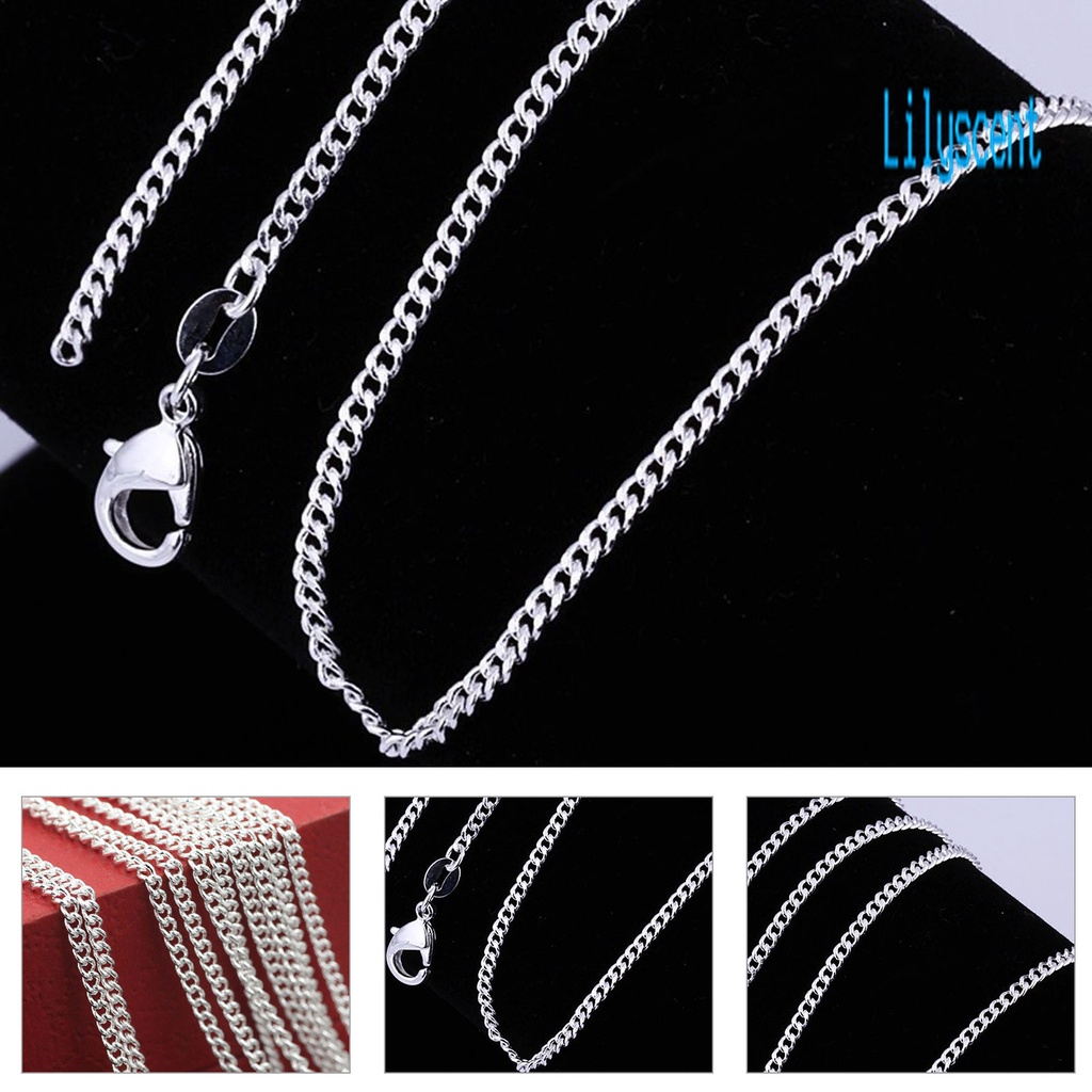 Lily Kalung Rantai Tembaga Tebal Panjang Warna Silver Gaya Hip Hop Untuk Unisex / Pria / Wanita