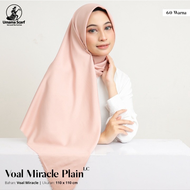 UMAMA - Jilbab Segi Empat Voal Miracle Syari Polos LC 130 X 130 cm