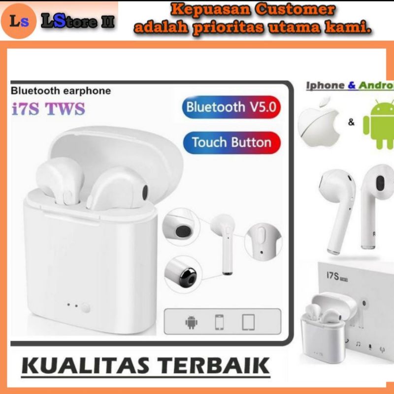 Headset Bluetooth I7S TWS wireless / Earphone Bluetooth Tws i7s Android dan