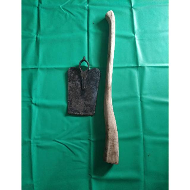 Cangkul kecil baja asli plus gagang kayu