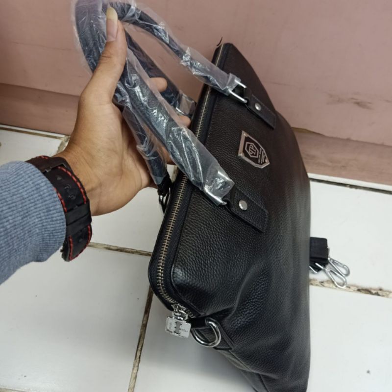 Tas Kantor Phillipe Plain Kulit asli Premium Quality