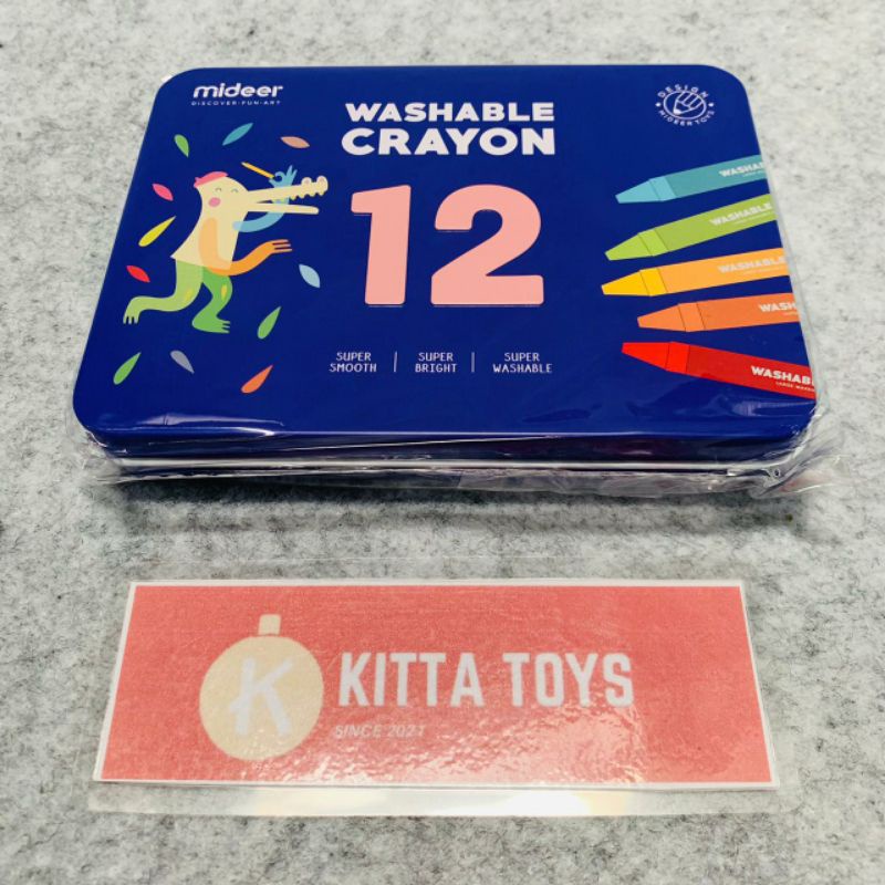 

Mideer Washable Crayon 12 Colours Tin Box Krayon Alat Lukis Tulis Mewarnai Menggambar Anak Kids ATK