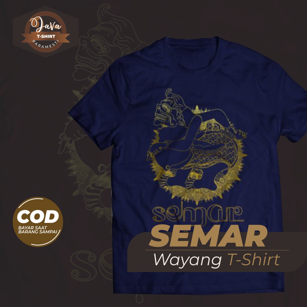 Kaos Pria - Kaos Distro Baju Kaos Oblong T Shirt Pria Wanita Motif Wayang dan Kata Kata Jawa Semar E