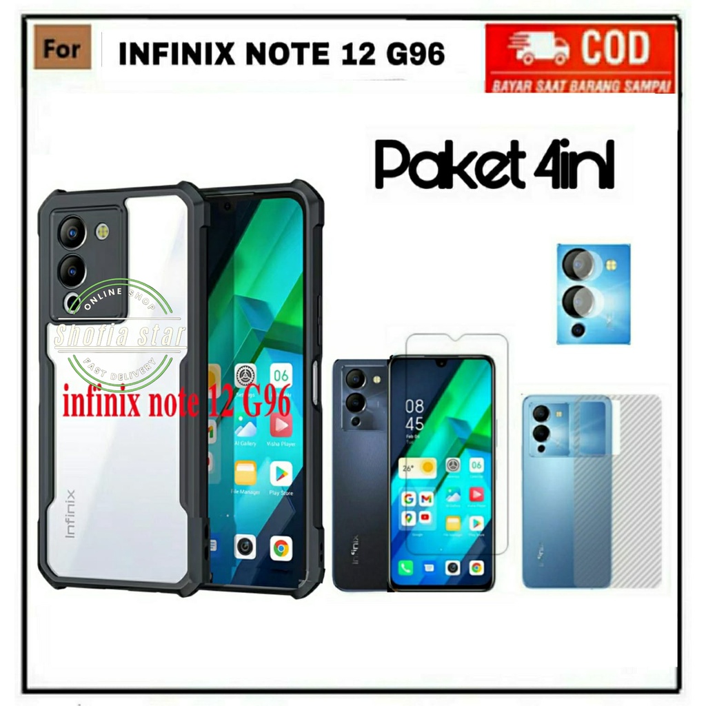 4IN1 CASE INFINIX NOTE 12 G96 NOTE 12 VIP SOFTCASE SHOCKPROOF TRANSPARAN CAMERA PROTECT CASING