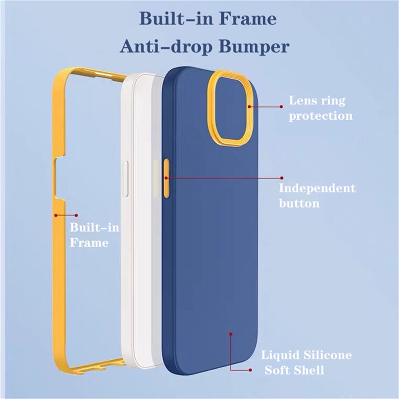 Case Silikon 3 in 1 Anti Jatuh Untuk Iphone 13 12 11 Pro max X / XS XR XSMAX 8 7 PLUS 8 7 SE2020